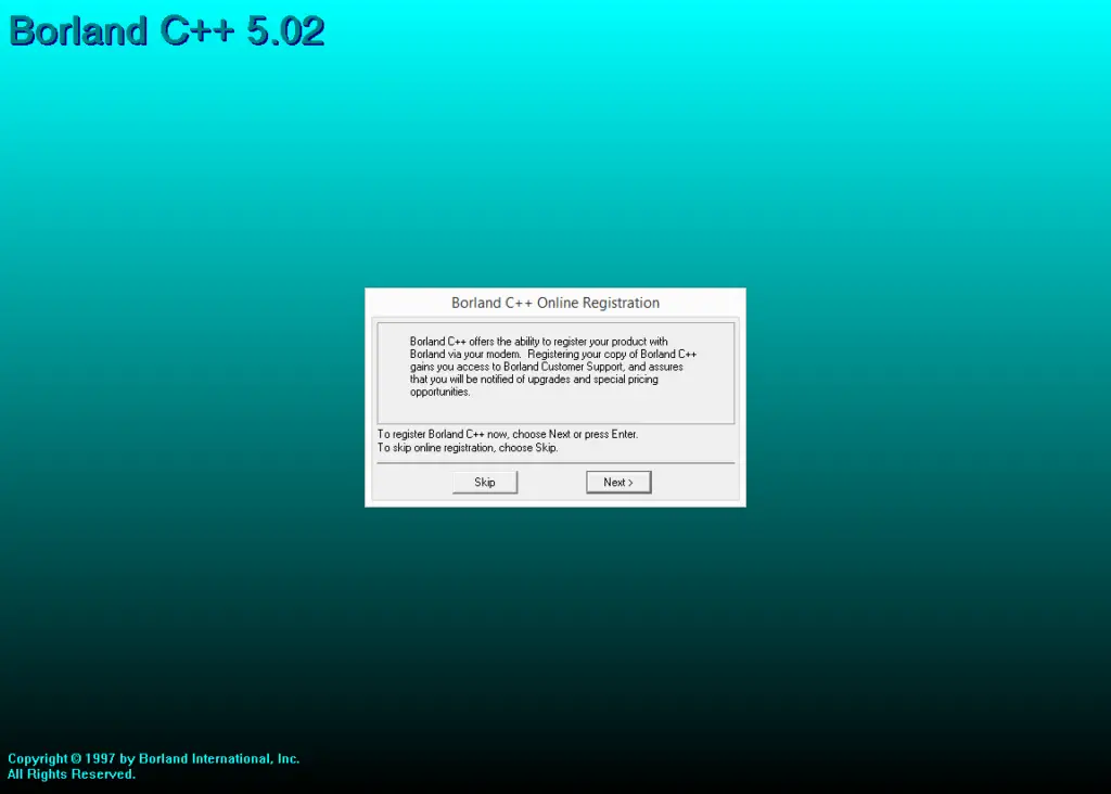 Borland Turbo C++ Online Registration