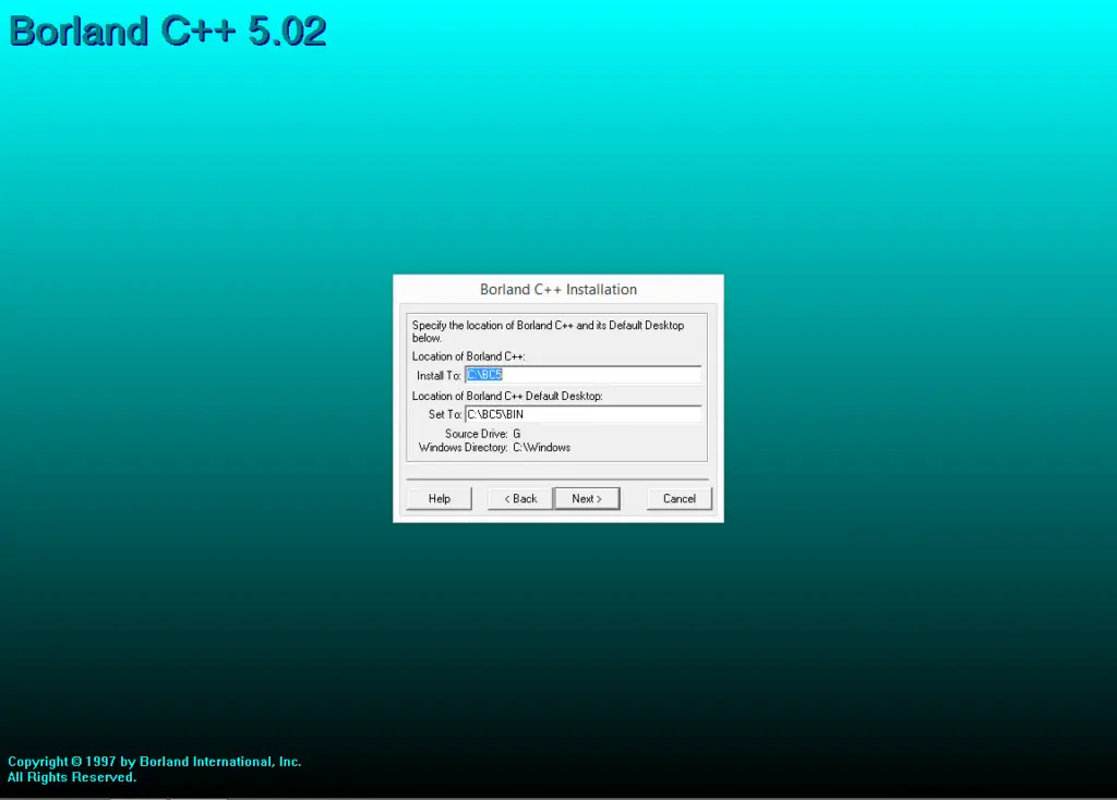 Borland Turbo C++ Installation 2
