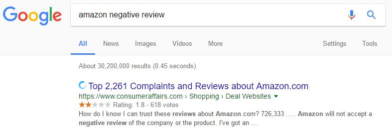 Amazon Negative Review