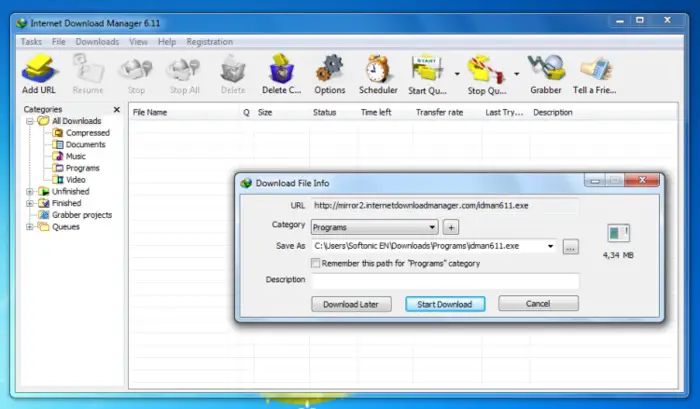 Internet Download Manager 6.41.20 for windows instal free