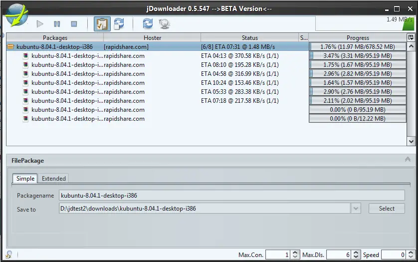 JDownloader 2.0.1.48011 free instal