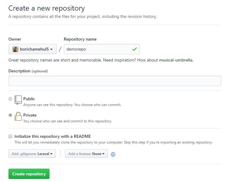 Github Create Repository