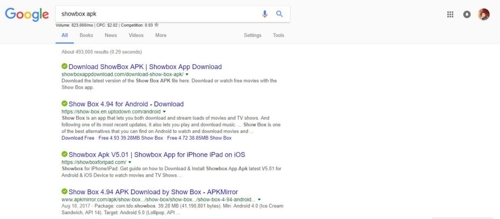 Showbox Apk Search Results