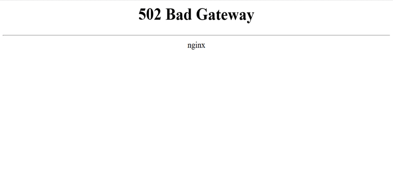 502 Bad Gateway Nginx Error