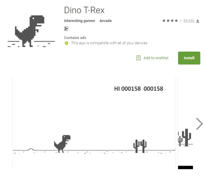 play google dinosaur game online