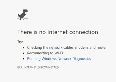 No Wifi Dinosaur Game Ending