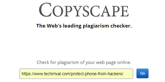 Copyscape Plagiarism Checker