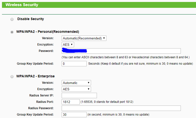 Wifi Router Wireless Security Settings