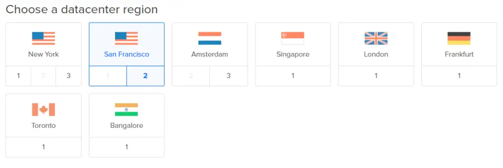 Digital Ocean Data Center Regions