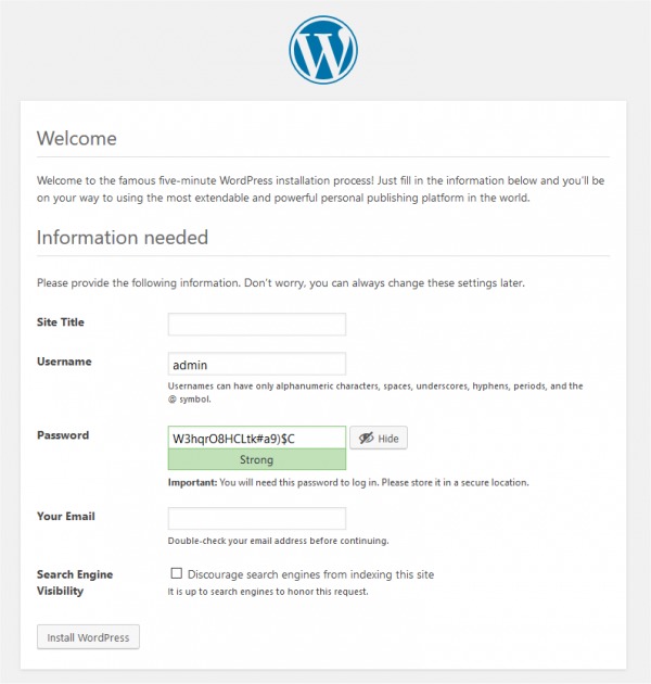 Wordpress Installation 2