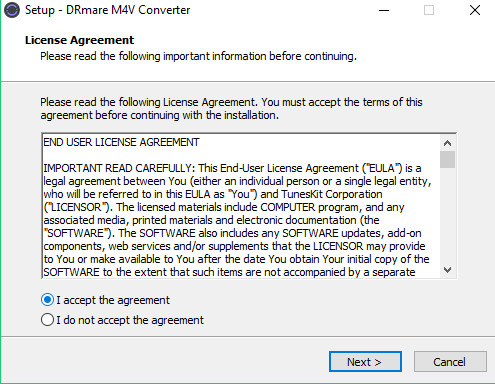 Drmare M4V Converter License Agreement