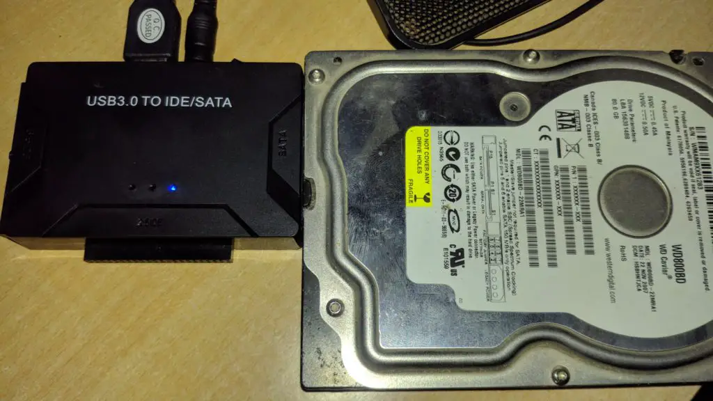 Gocomma Usb 3.0 To Sata Ide Hard Disk Adapter Connected