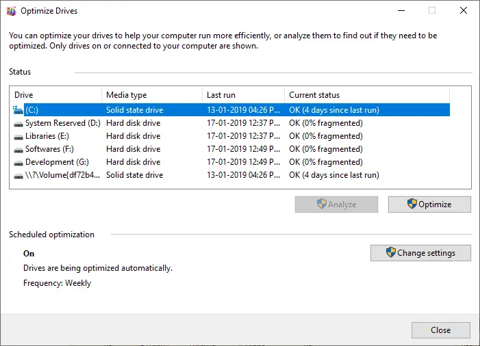 Windows Drive Defrag