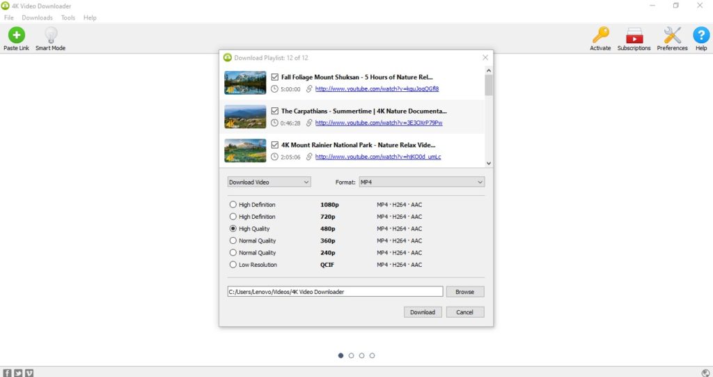 download playlist 4k video downloader