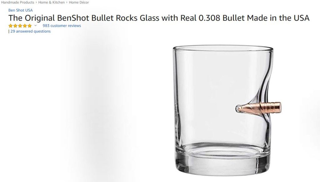 Benshot Bullet Rocks Glass