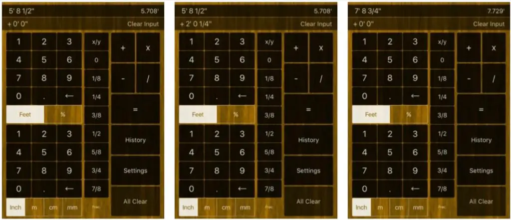 Feet & Inches Construction Calculator