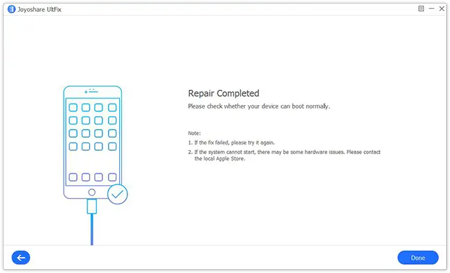 Joyoshare Ultfix: Repair Completed