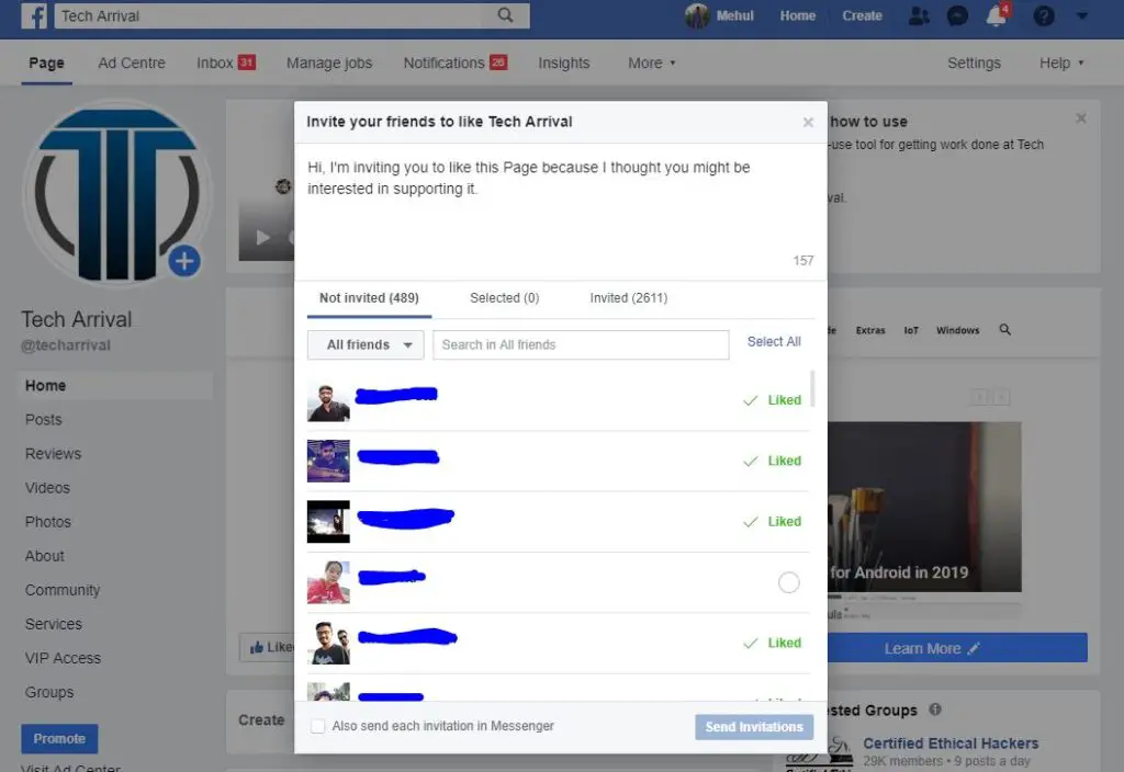 Tech Arrival Facebook Invite Friends