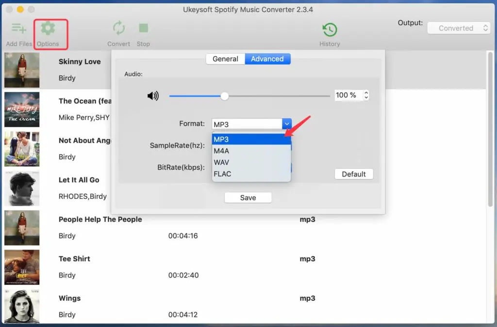 UkeySoft Spotify Converter Output Formats