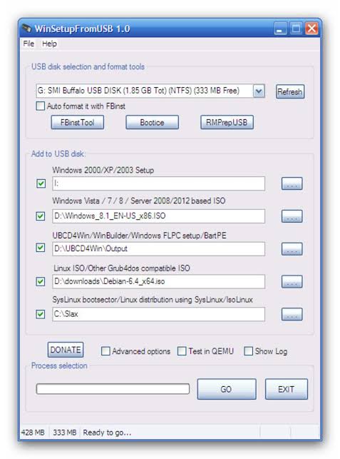 instal windows 7 with universal usb installer