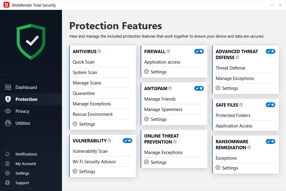 Bitdefender Total Security Protection Features