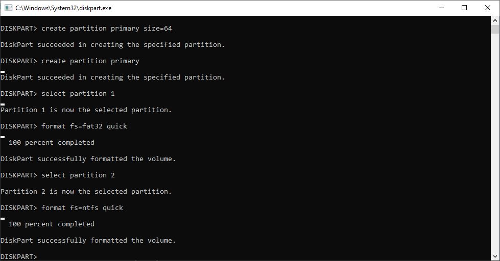 Diskpart Gpt Format Ntfs Data Partition