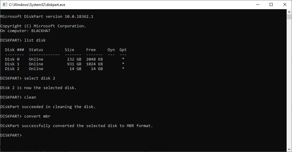 how to format usb drive in command prompt quick