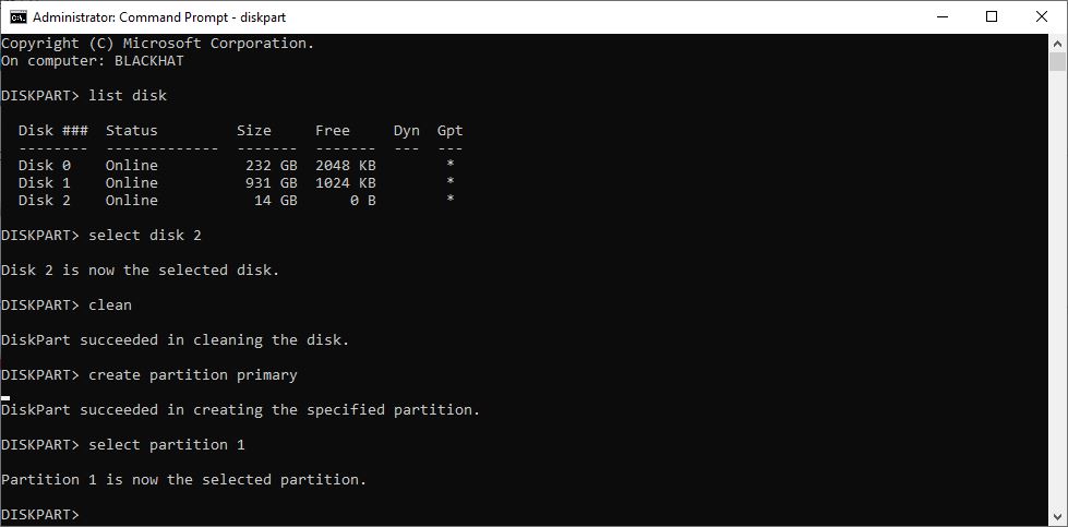 Diskpart Select Partition