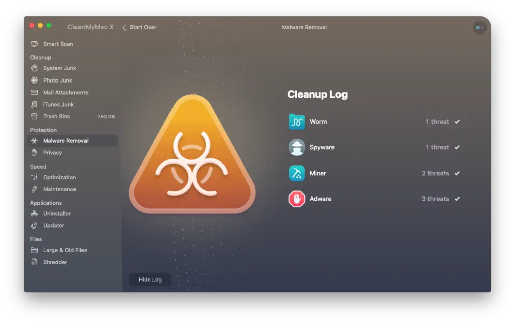 Cleanmymac X Malware Removal Cleanup Log