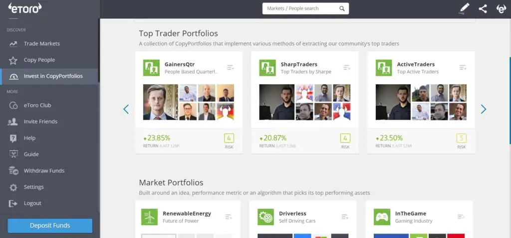 Etoro Copyportfolios