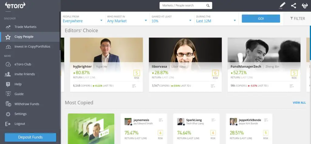 Etoro Copytraders