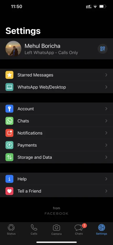 Whatsapp Settings Ios