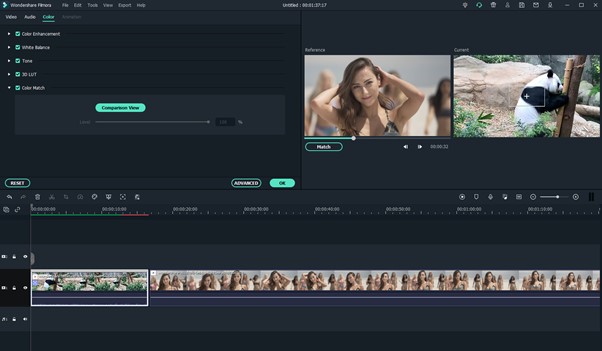 Wondershare Filmora X Color Matching