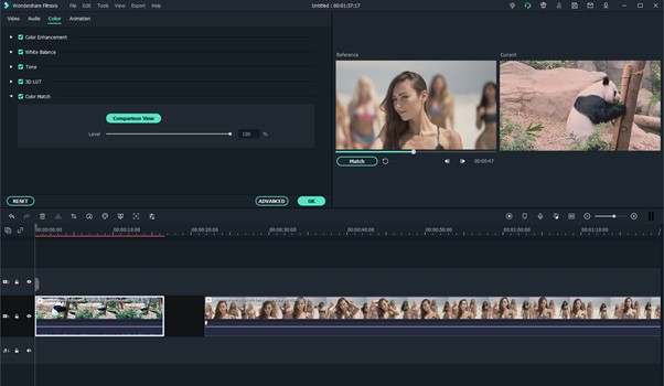 Wondershare Filmora X Color Matching