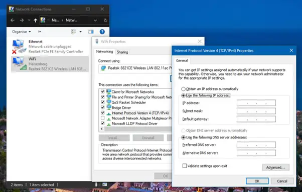 Wi-Fi Connected No Internet - Changing Dns Settings