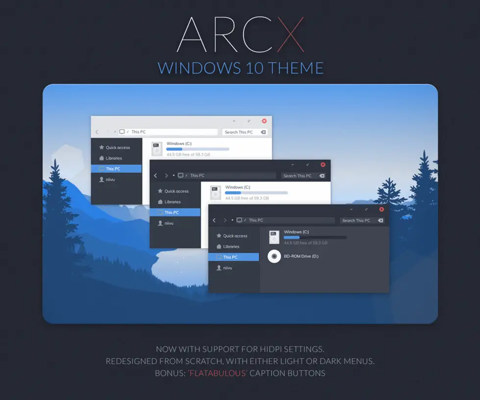 Windows 10 Arc X Theme