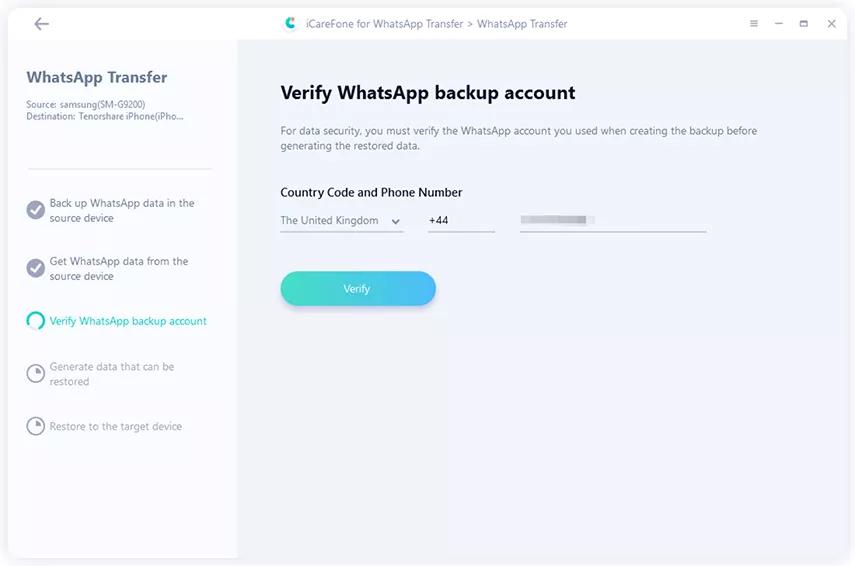 Tenorshare Icarefone For Whatsapp Transfer - Verify Whatsapp Account Tenorshare Icarefone For Whatsapp Transfer - Verify Whatsapp Account