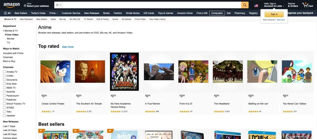 Amazon Anime