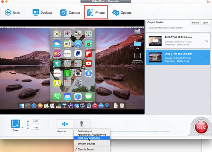 Videoproc Review - Recording Iphone Live Preview