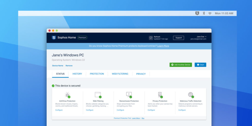 Best Free Antivirus Windows - Sophos Home Free