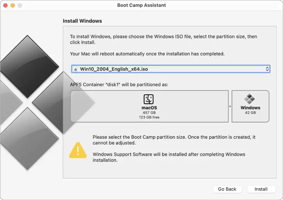 Internet Explorer On Mac - Boot Camp Assistant