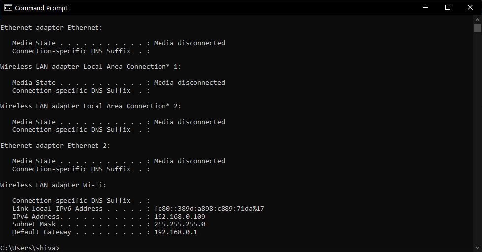 Ipconfig Cmd Command