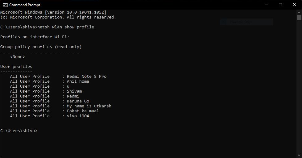 Netsh Wlan Show Profile Cmd Command