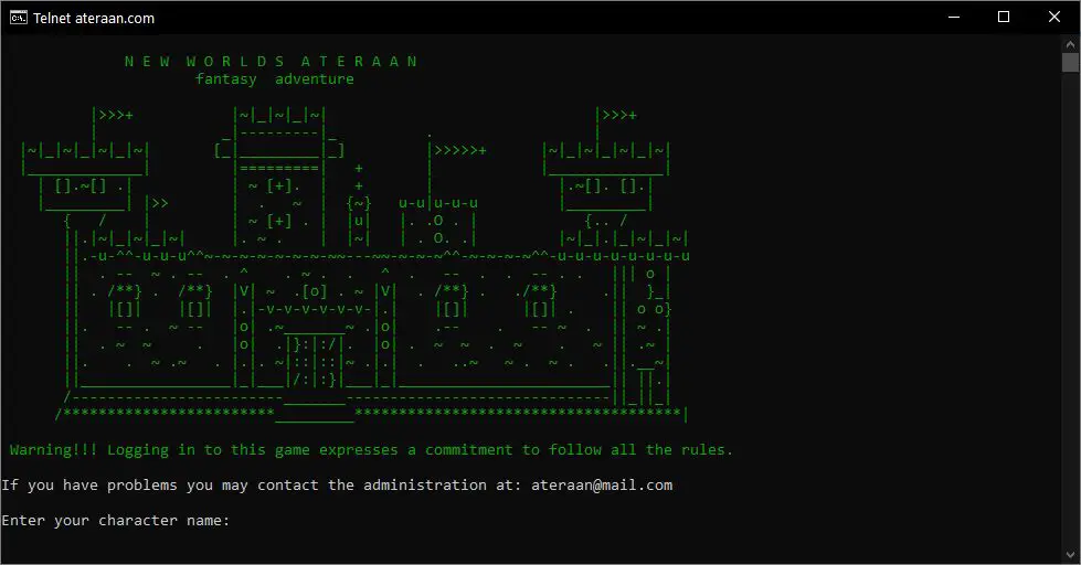 Telnet Ateraan.com 4002 Cmd Command