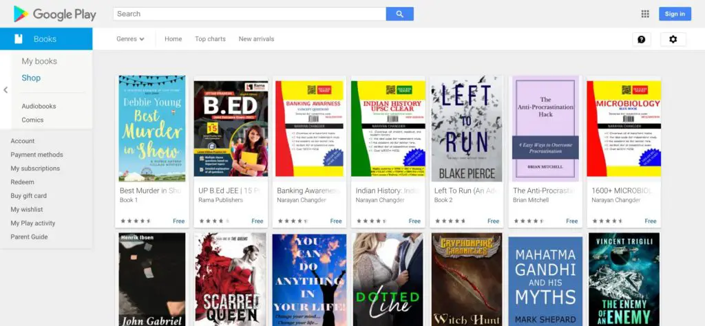 Google Books Free Section