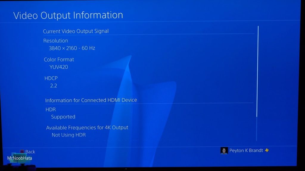 Ps4 Pro Video Output Information