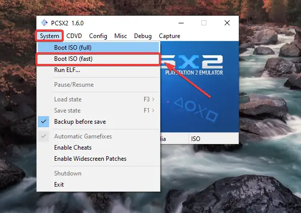 Pcsx2 System Option On Menu Bar