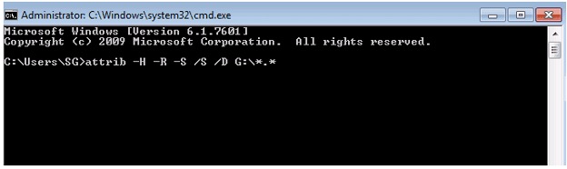 Windows Cmd Attrib Recovery Command