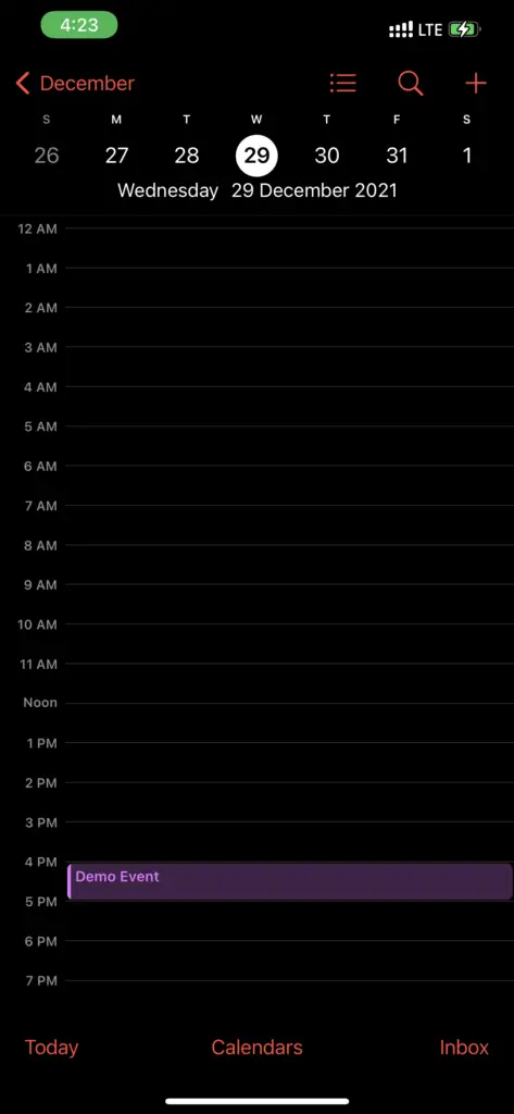 Iphone Calendar - Event
