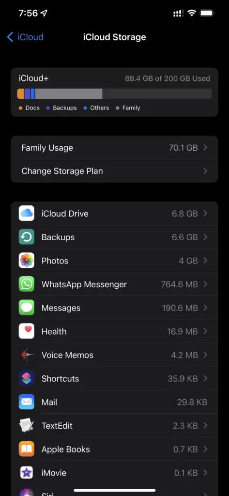 Iphone Settings - Icloud Storage